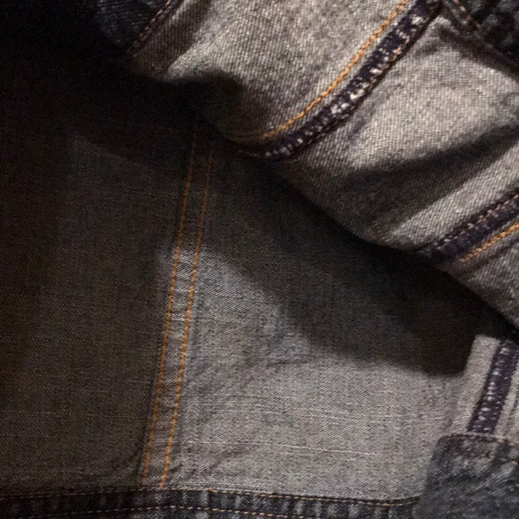 Vintage barn jean jacket macrame bead trim silver heart buttons 3/4 sleeve EUC - Picture 3 of 11